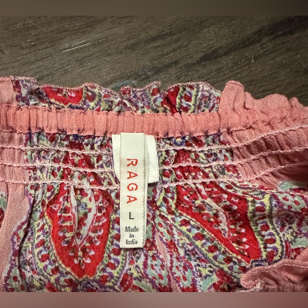 RAGA Boho Blouse with Pom Pom Trim. Size L - Picture 7 of 10